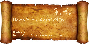 Horváth Arszlán névjegykártya